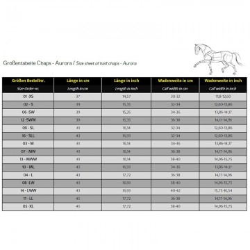 Leren chaps Aurora