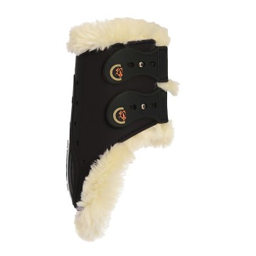 Sheepskin fetlock boots elastic black