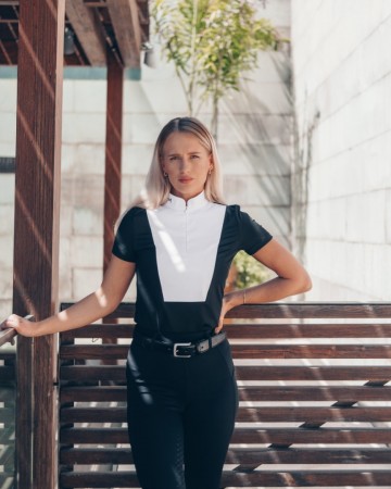 Fager wedstrijdshirt sanna zwart korte mouwen