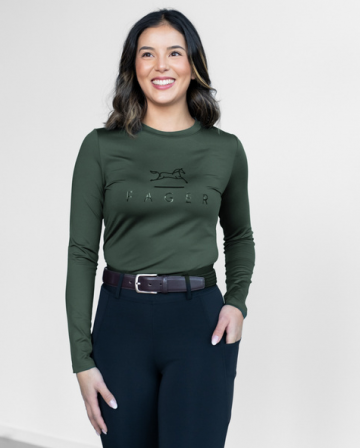 Fager fia shirt navy lange mouw donkergroen