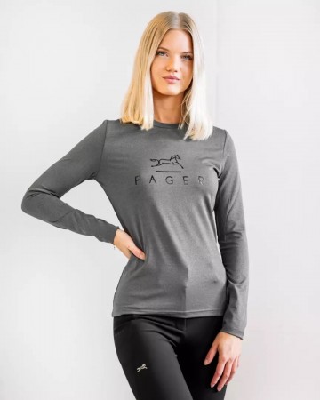 Fager fia shirt navy lange mouw donkergrijs