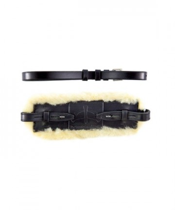 Zwarte hackamore neusriem met lamswol