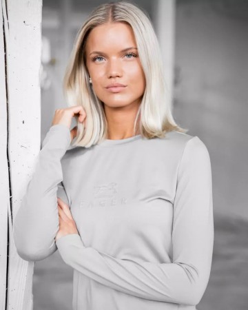 Fager shirt Ida met lange mouwen lichtgrijs