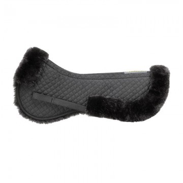 Lamswollen zadelonderlegger zwart / zwart