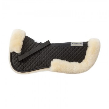 Lamswollen zadelonderlegger zwart / naturel